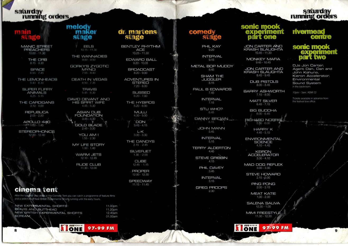 Reading 97 GIG 348: Reading ’97 Day 2: Manic Street Preachers / The Orb / The ...
